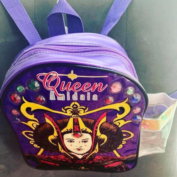 Vintage Star Wars Queen Amidala Purple Vinyl Mini Backpack - Picture 6 of 6